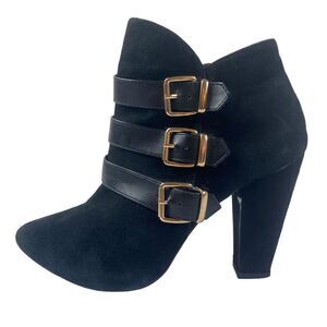 Steve Madden 10M JYPSEE ankle boots heeled moto genuine suede